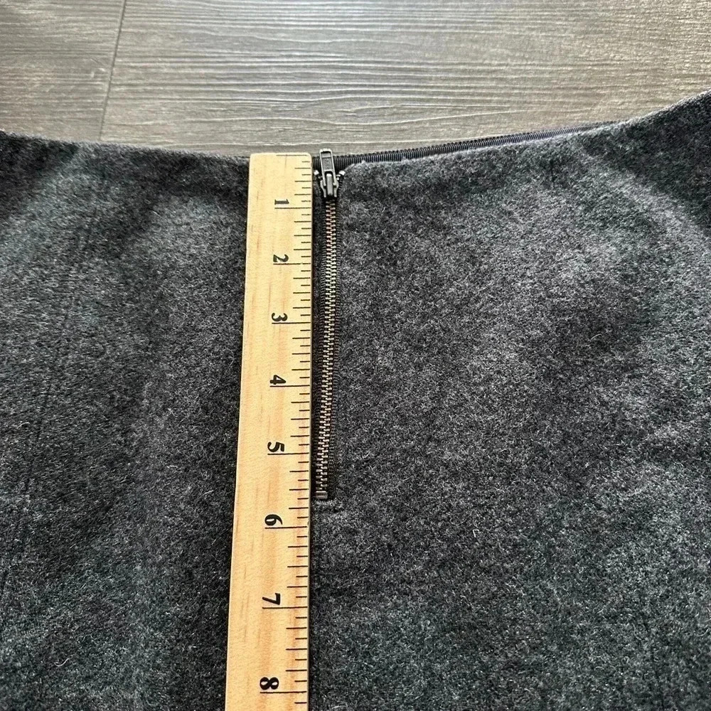 Madewell Size 2 Atelier Skirt Gray Wool Blend High Waist Pleated A Line Flare - Picture 8 of 8